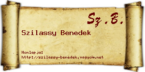 Szilassy Benedek névjegykártya